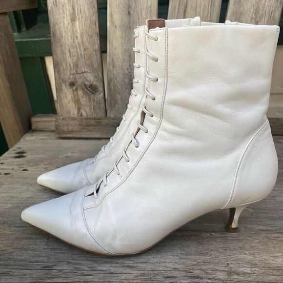 Tabitha Simmons Emmet Lace-Up Leather Ankle Boots size EU 35 - Picture 1 of 16